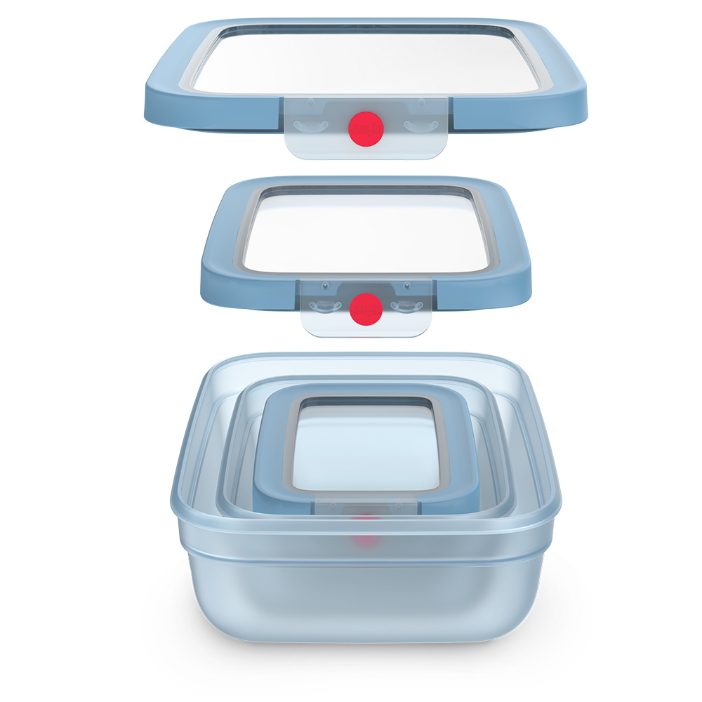 Набір контейнерів для зберігання продуктів EMSA OneClick, 3 шт. різного об'єму - 2